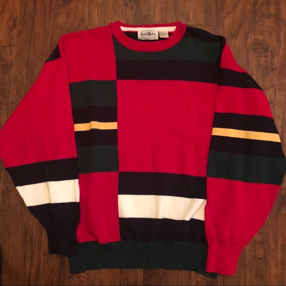 VTG Men’s Red Long Sleeve Sportswear Sweater. - Picture 3 of 7